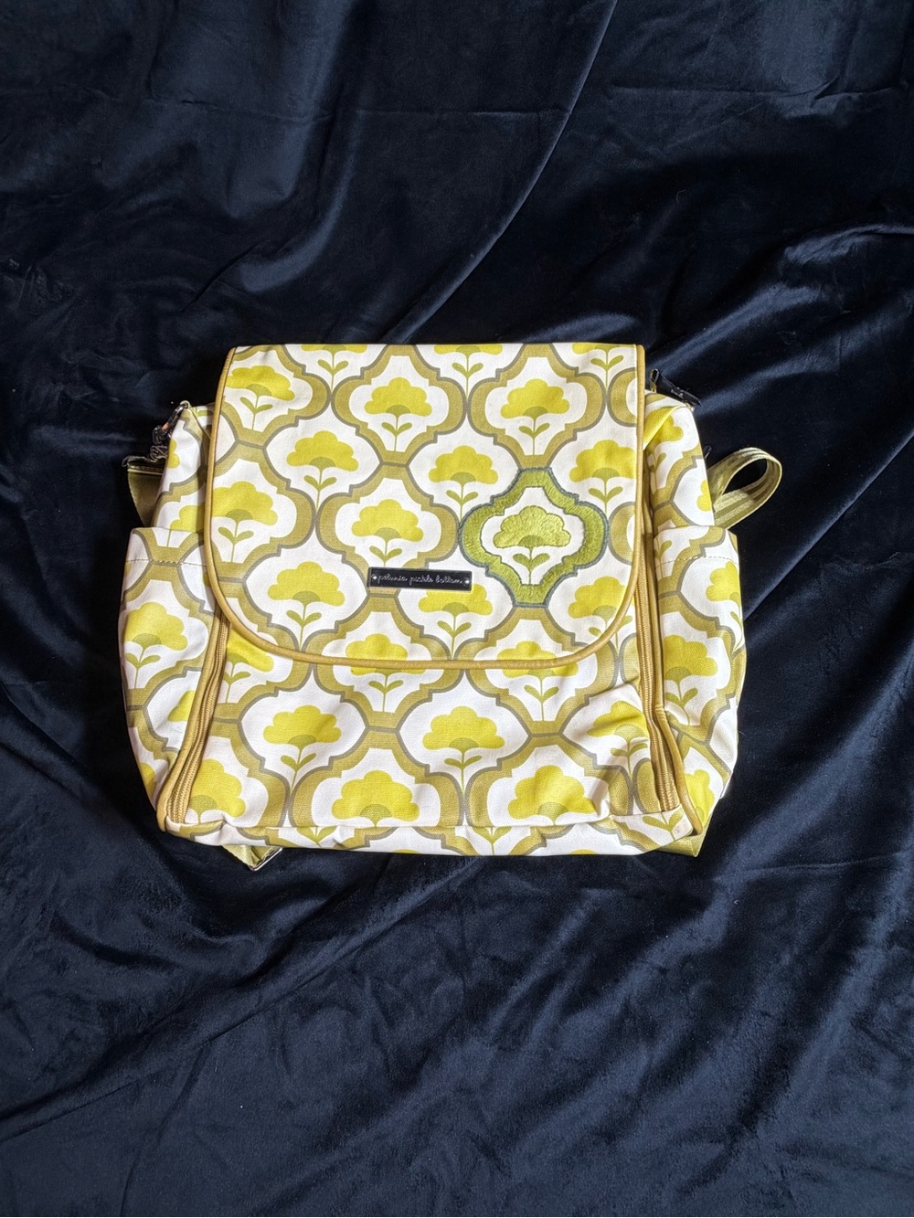 Petunia Pickle Bottom Yellow Patterned Backpack Diaper Bag